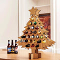 Adventskalender aus Holz | In Form eines Weihnachtsbaums | Befüllbar mit Bier, Wein & Mini-Flaschen