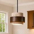 Aksel vintage cylindrisk pendellampe i travertin