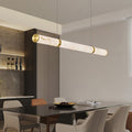 Modern Lyx Cylinder Lång Texturerad Järn Faux Dolomit LED Pendellampa Ö-lampa För Matsalen