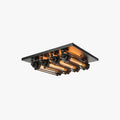 Austin Vintage Tubed Metal Flush Mount Ceiling Light, Black, Vardagsrum