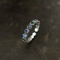 Sterling Silver Blommig Stenring