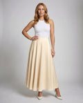 Maxirock aus Satin in A-Linie für Damen mit hoher Taille