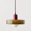 Lámpara colgante Bauhaus de vidrio coloreado con suspensión ajustable