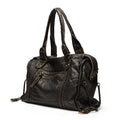 Luxuriöse schwarze Lederhandtasche