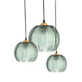 Nordisk Grön Bladmönster Glas Pendellampa