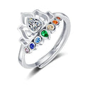 Glückslotosblüte Plus 7-Chakra-Silberring