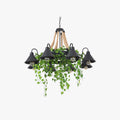 Arisha Retro LED Krona Svart Metall Rep Matsal/Bar/Vardagsrum
