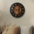 WOODORA ART – Künstlerische, leise runde Wanduhr