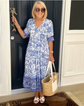 Hannah™ - Vestido bohemio con escote en V y estampado floral